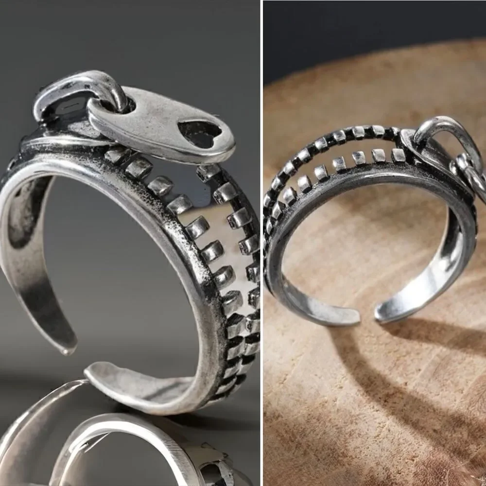 Wiggly Zipper Ring l Silver l Size 8 l Unisex l With Box l New